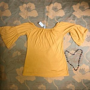 MUSTARD colored Bell sleeve Top